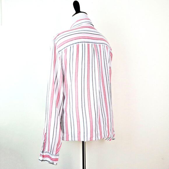 Horny Toad Women's XL Organic Cotton Shirt Button Down Pink Stripe - Picture 4 of 10